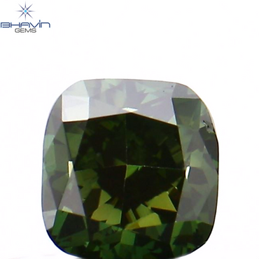 0.23 CT クッション シェイプ ナチュラル ルース ダイヤモンド 強化グリーン カラー VS1 クラリティ (3.40 MM)