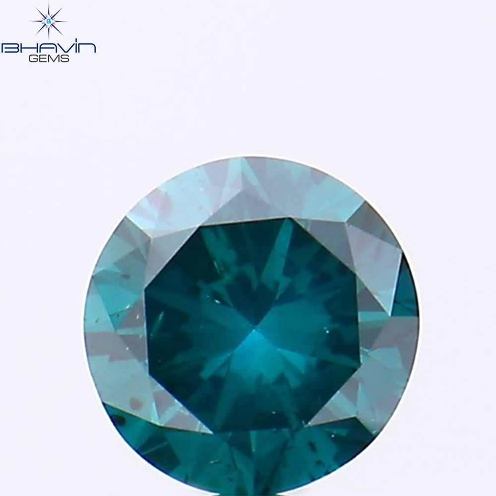 0.50 CT ラウンド シェイプ ナチュラル ダイヤモンド ブルー カラー SI1 クラリティ (4.90 MM)