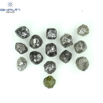 5.16 CT/14 Pcs Natural Rough Diamond Salt And Pepper Color Clarity I3 (4.09 MM)