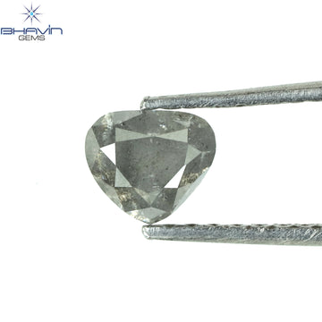 0.60 CT Natural Heart Diamond Salt and Pepper Color Clarity I3 (5.17 MM)