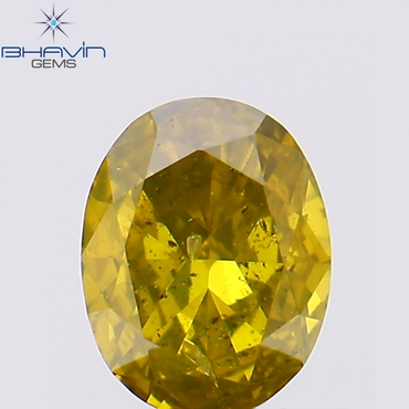 0.41 CT Oval Shape Natural Diamond Yellow Color SI2 Clarity (5.17 MM)