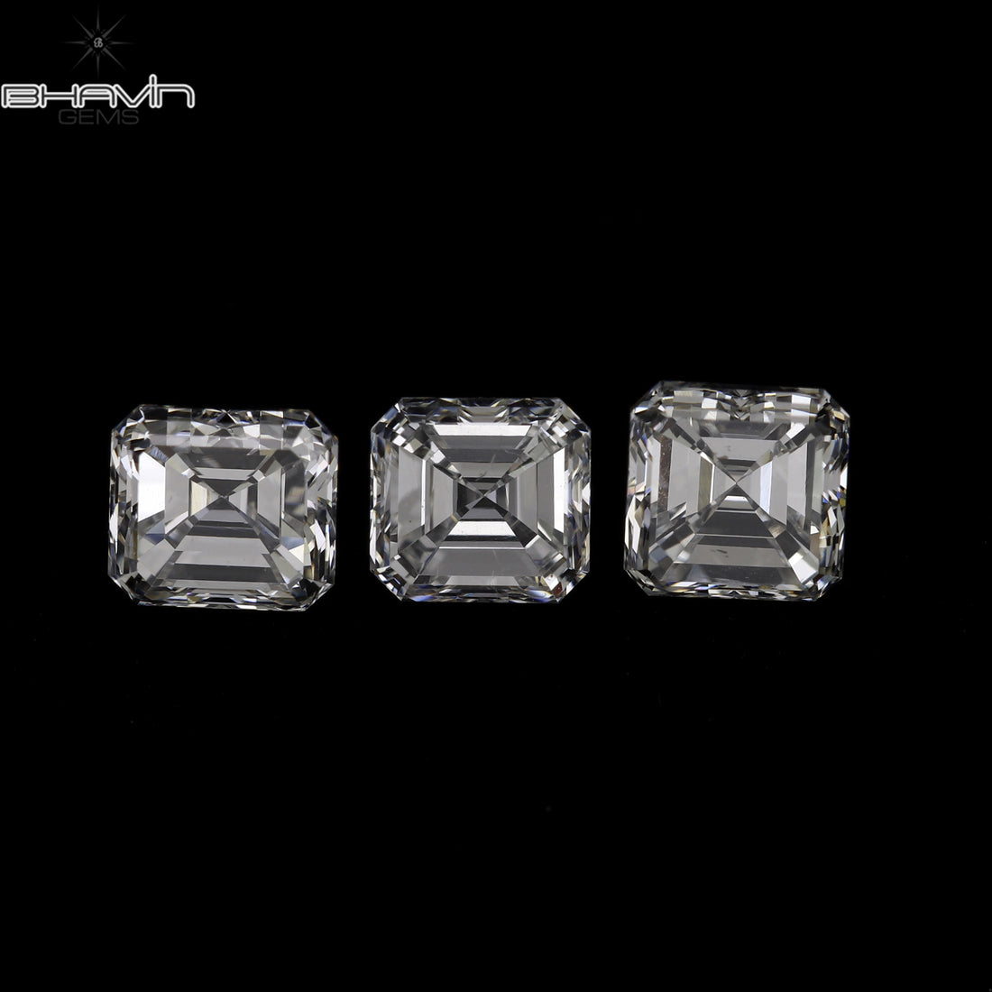 0.25 CT Natural Asscher Diamond White (G+) Color Clarity VVS-VS (3.60 MM)