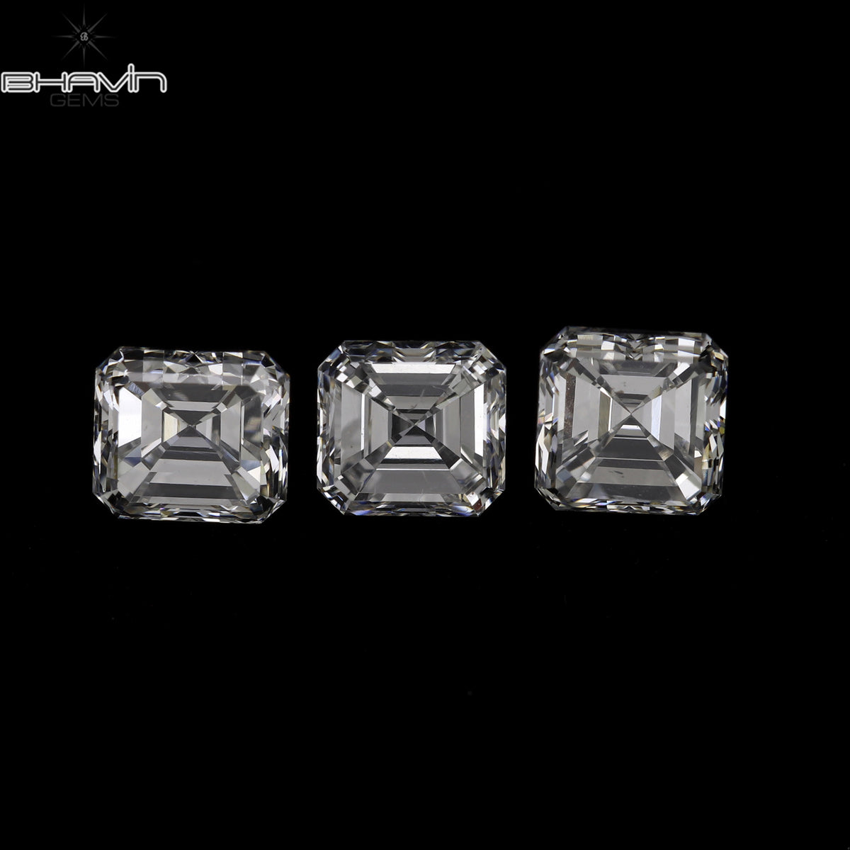0.25 CT Natural Asscher Diamond White (G+) Color Clarity VVS-VS (3.60 MM)