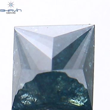 0.30 CT Princess Shape Natural Diamond Blue Color I3 Clarity (3.40 MM )