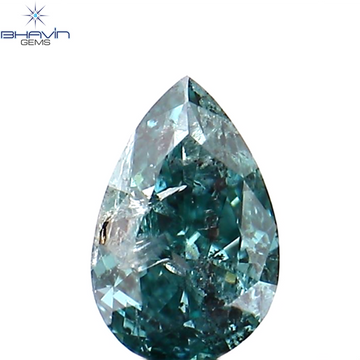 0.22 CT Natural Pear Diamond Enhanced Blue Color Clarity I1 (4.80 MM)