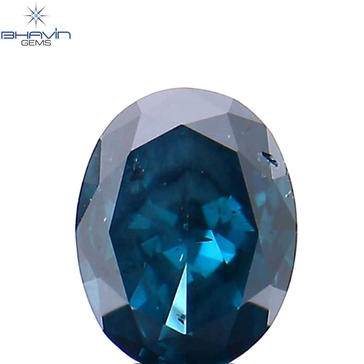 0.28 CT Natural Oval Diamond Enhanced Blue Color Clarity SI1 (4.63 MM)
