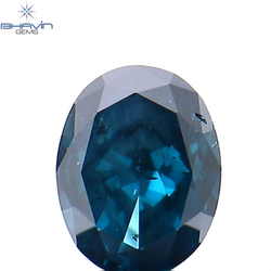 0.28 CT Oval Shape Natural Diamond Blue Color SI1 Clarity (4.63 MM)