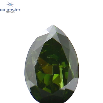 0.20 CT Natural Pear Diamond Enhanced Green Color Clarity I1 (4.70 MM)