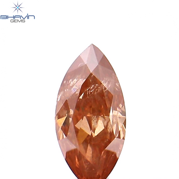 0.13 CT マーキス シェイプ ナチュラル ダイヤモンド ピンク カラー I1 クラリティ (5.05 MM)