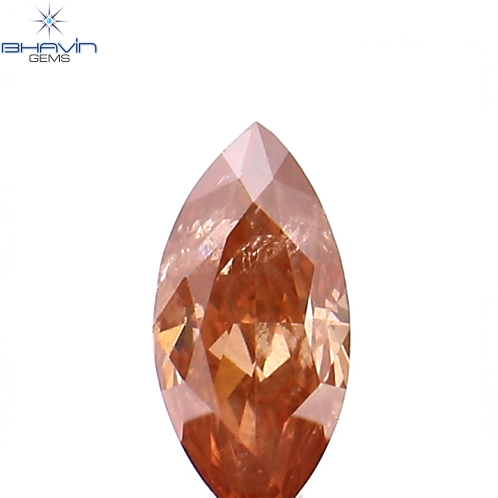 0.13 CT Marquise Shape Natural Diamond Pink Color I1 Clarity (5.05 MM)