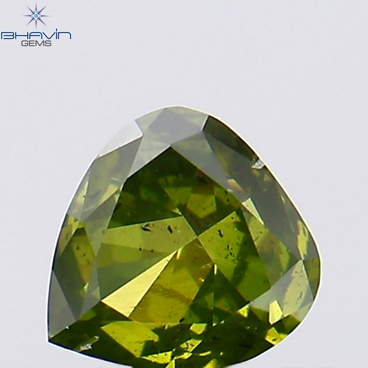 0.24 CT Natural Heart Diamond Enhanced Green Color Clarity SI1 (4.11 MM)