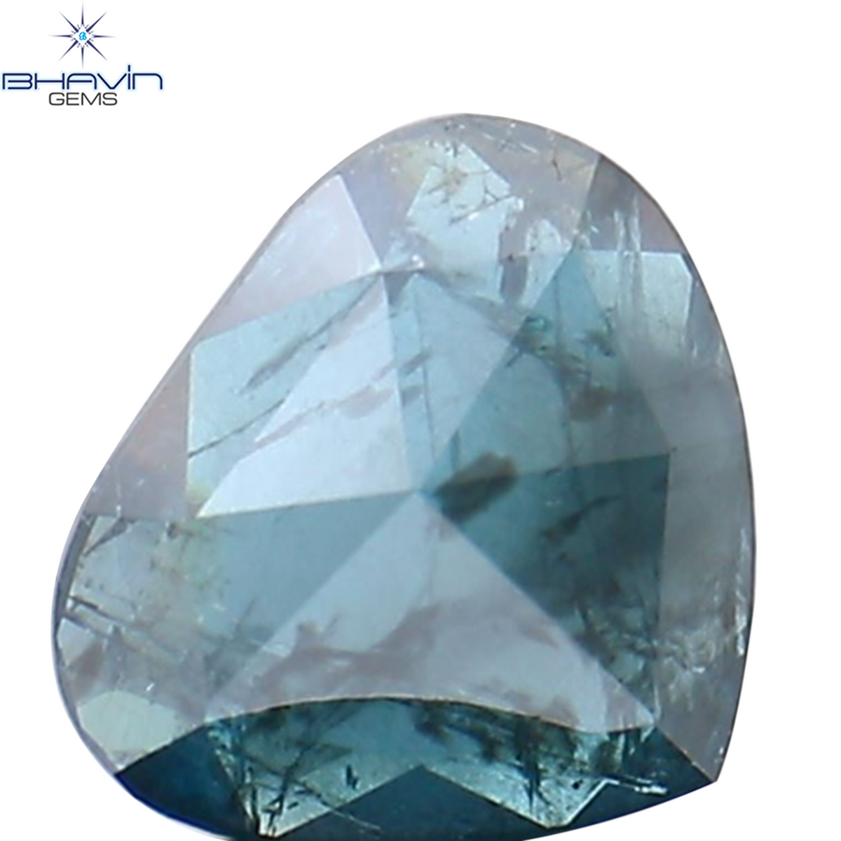 0.46 CT Natural Heart Diamond Enhanced Blue Color Clarity I3 (6.05 MM)