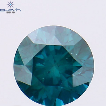 0.39 CT Natural Round Diamond Enhanced Blue Color Clarity SI1 (4.45 MM)