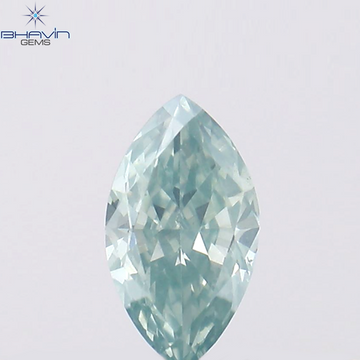 0.15 CT Natural Marquise Diamond Enhanced Bluish Green Color Clarity VS2 (4.95 MM)