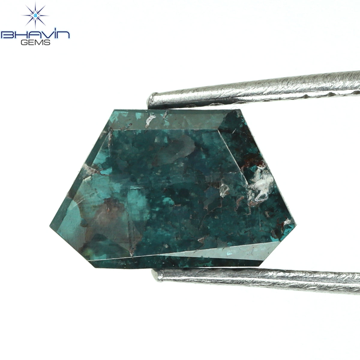 1.01 CT Natural Trapezoid Rough Diamond Enhanced Blue Color Clarity I3 (8.62 MM)