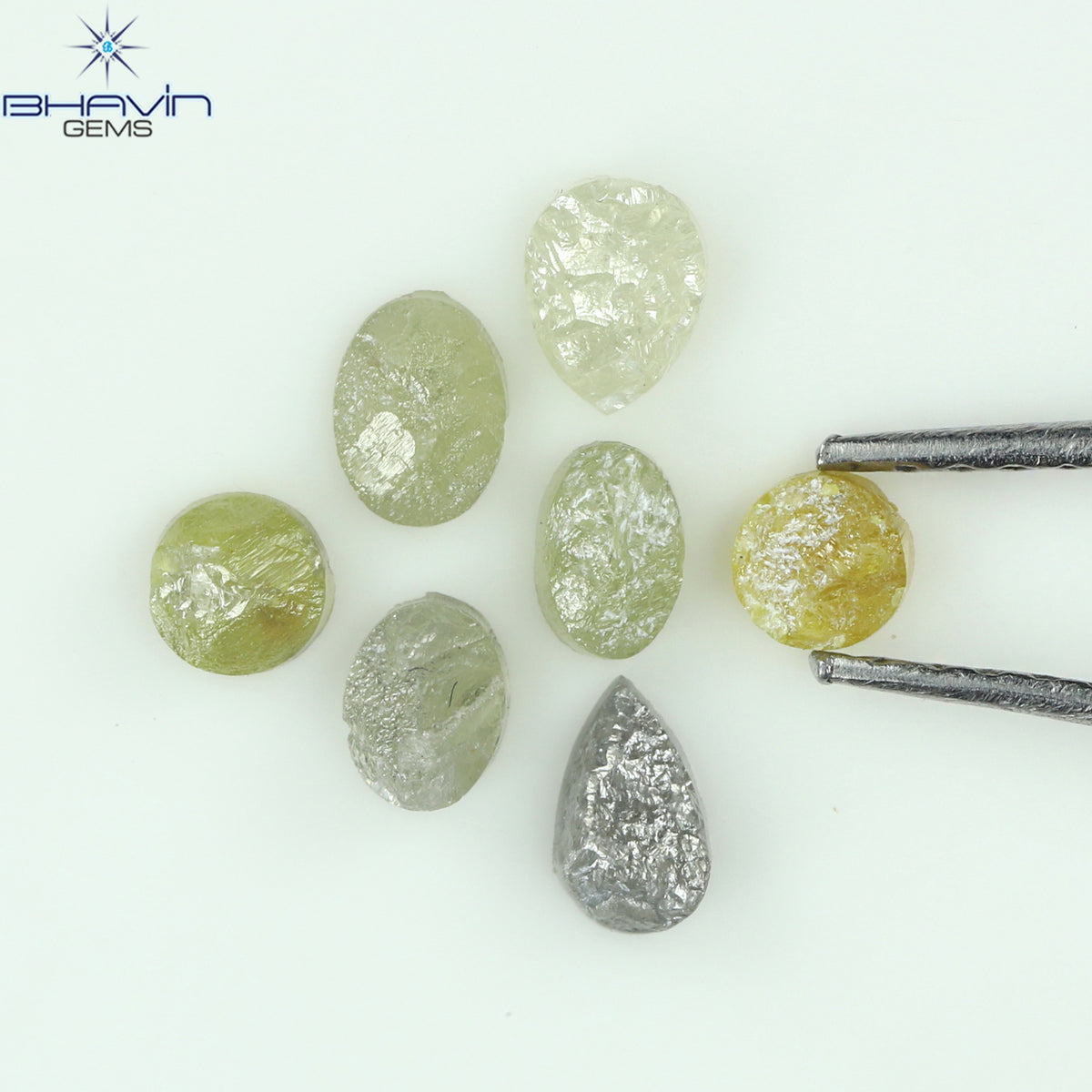 1.05 CT/7 Pcs Natural Uncut Diamond Mix Color Clarity I3 (3.63 MM)
