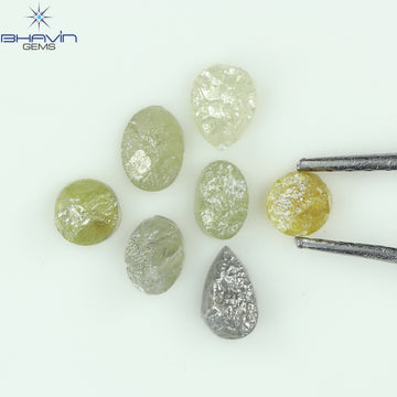 1.05 CT/7 Pcs Natural Uncut Diamond Mix Color Clarity I3 (3.63 MM)