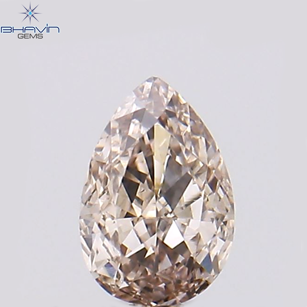 0.17 CT Natural Pear Diamond Pink Color Clarity VS1 (4.06 MM)