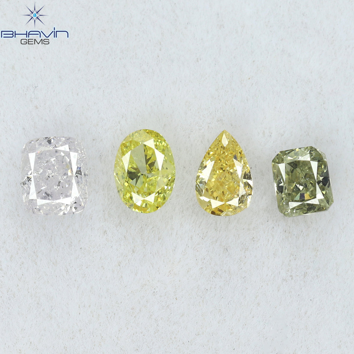 0.77 CT/4 Pcs Natural Mix Diamond Mix Fancy Color Clarity SI2 (4.20 MM)