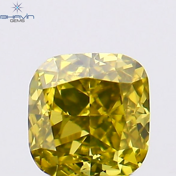 0.17 CT Natural Cushion Diamond Enhanced Yellow Color Clarity VS2 (3.04 MM)
