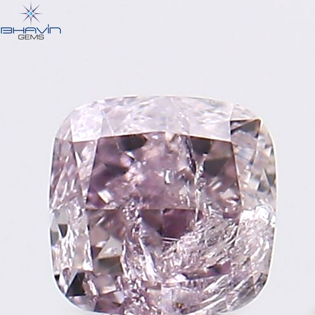 0.10 CT クッションシェイプ 天然ダイヤモンド ピンク色 I2 クラリティ (2.45 MM)