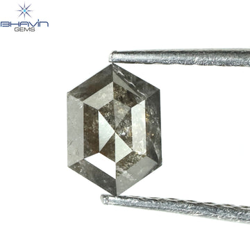 0.48 CT 六角形 天然ルース ダイヤモンド ソルト アンド ペッパー カラー I3 クラリティ (5.06 MM)