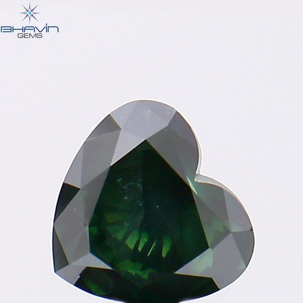 1.12 CT ハートシェイプ ナチュラル ダイヤモンド グリーン カラー SI1 クラリティ (6.26 MM)