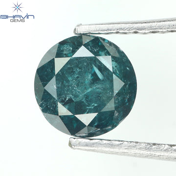 0.55 CT Natural Round Diamond Enhanced Blue Color Clarity I3 (5.04 MM)