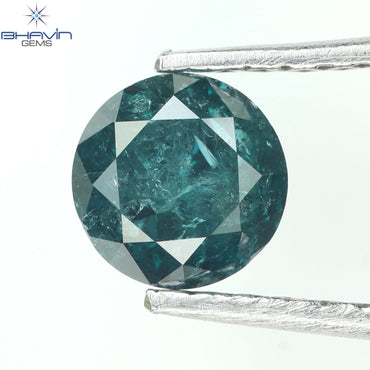 0.55 CT Round Diamond Natural Diamond Blue Color I3 Clarity (5.04 MM)