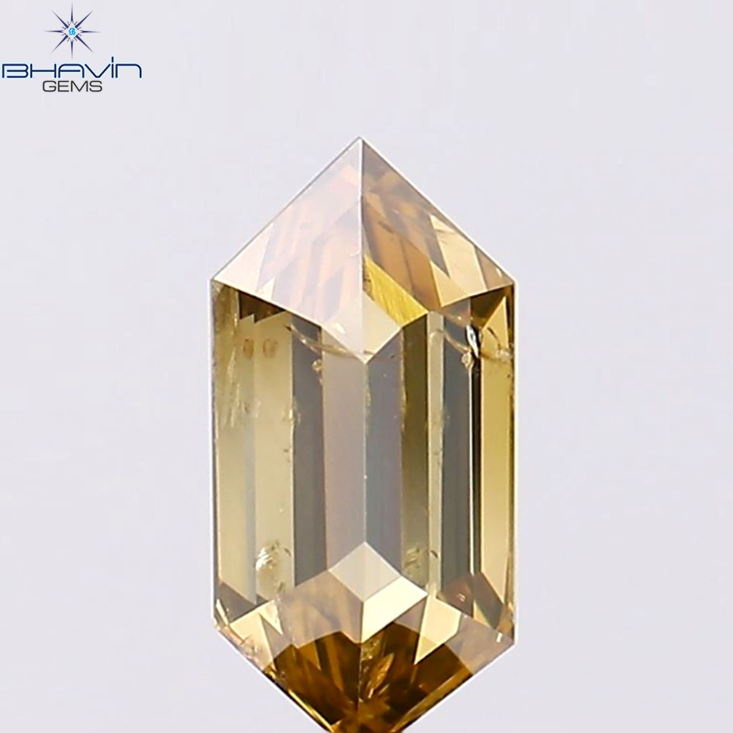 1.58 CT 六角形 天然ダイヤモンド シャンパンカラー I1 クラリティ (10.80 MM)