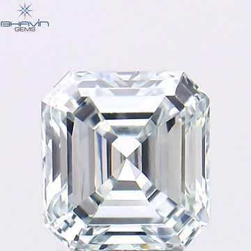 0.33 CT アッシャー シェイプ ナチュラル ダイヤモンド グリーンがかったブルー カラー VS1 クラリティ (4.06 MM)