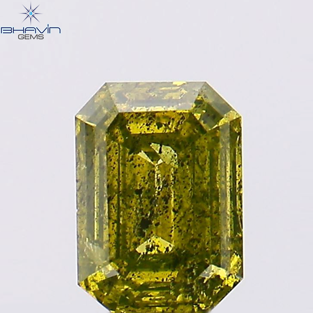 0.69 CT Natural Emerald Diamond Enhanced Green Color Clarity I1 (5.70 MM)
