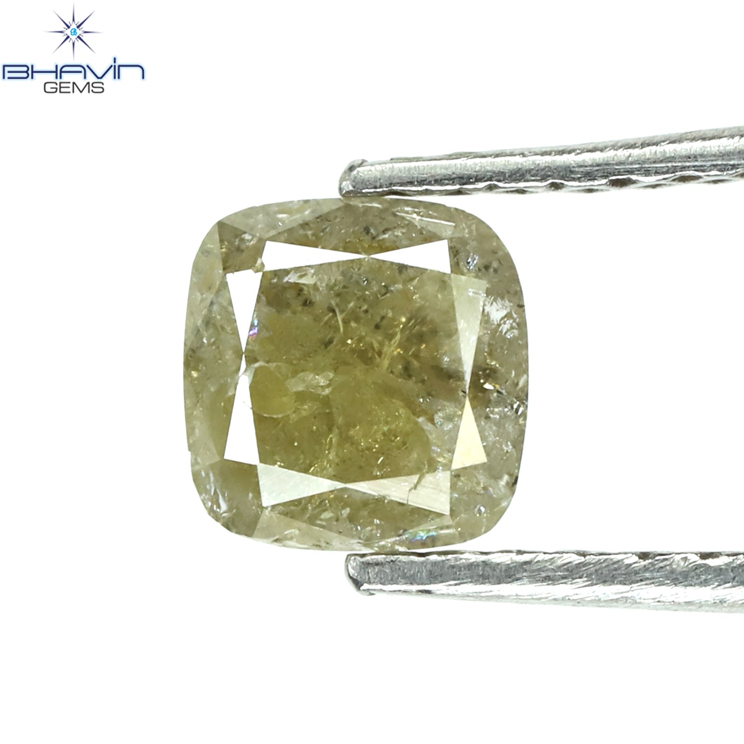 0.80 CT Cushion Shape Natural Diamond Yellow Color I3 Clarity (4.93 MM)
