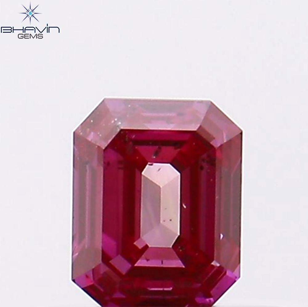 0.41 CT Natural Emerald Diamond Enhanced Pink Color Clarity SI1 (4.36 MM)