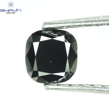 0.52 CT Cushion Shape Natural Diamond Black Color Opaque Clarity (4.40 MM)