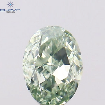 0.08 CT Natural Oval Diamond Enhanced Green Color Clarity VS2 (2.83 MM)