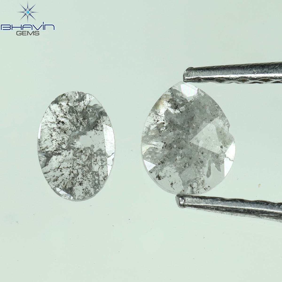 0.19 CT/2 Pcs Natural Mix Slice Diamond Salt And Pepper Color Clarity I3 (4.58 MM)