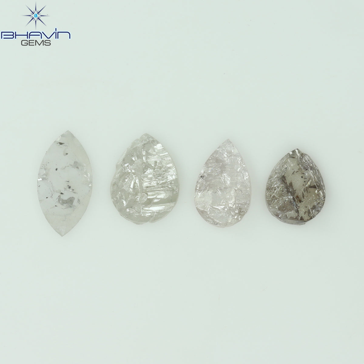 1.05 CT、ノーカット ポルキ シェイプ、天然ダイヤモンド、ブルー カラー、I3 クラリティ (5.42 MM)