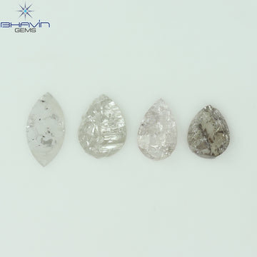 1.05 CT、ノーカット ポルキ シェイプ、天然ダイヤモンド、ブルー カラー、I3 クラリティ (5.42 MM)