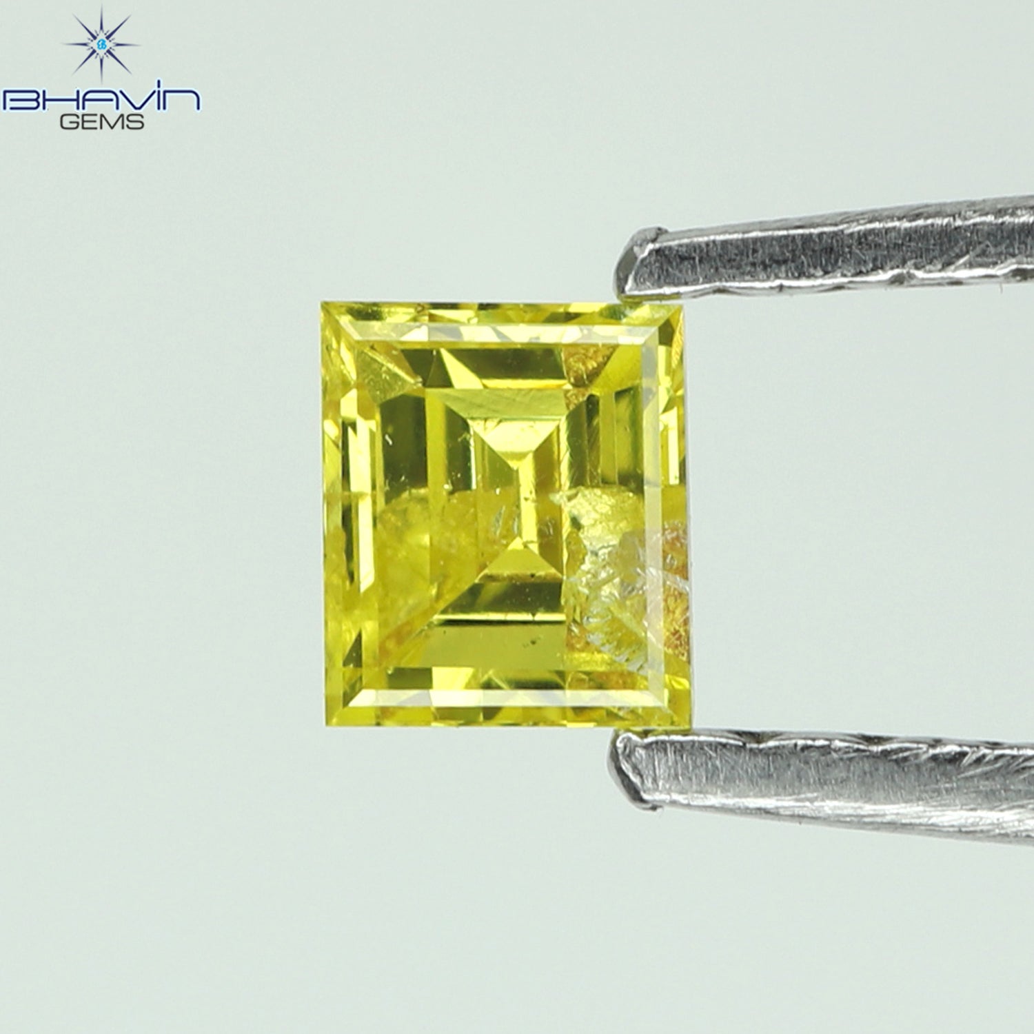 0.15 CT Square Cut Natural Diamond Enhanced Yellow Color SI2 Clarity (2.86 MM)