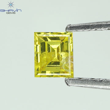 0.15 CT Natural Square Cut Diamond Enhanced Yellow Color Clarity SI2 (2.86 MM)