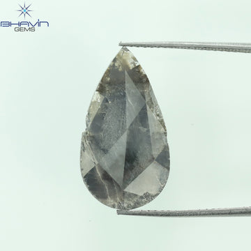 4.68 CT Natural Pear Slice Diamond Gray Color Clarity I3 (22.00 MM)