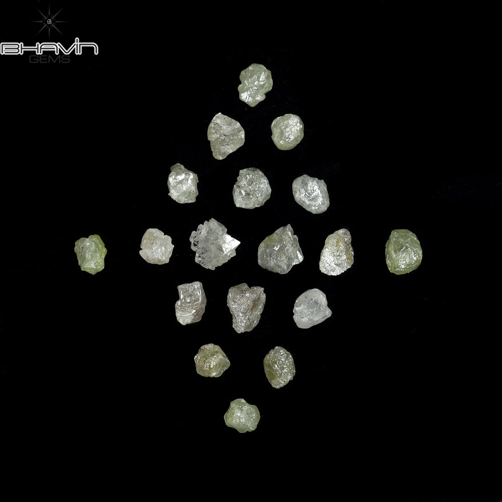 2.89 CT/19 ピース ラフシェイプ ホワイト カラー ナチュラル ダイヤモンド I3 クラリティ (3.59 MM)