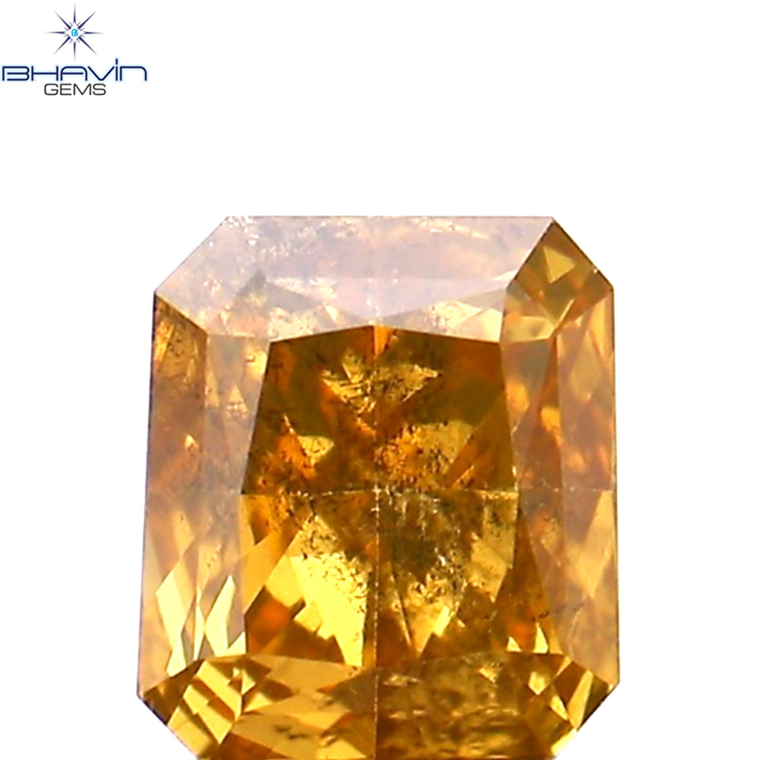 0.27 CT ラディアント シェイプ ナチュラル ダイヤモンド オレンジ ピンク カラー SI2 クラリティ (4.06 MM)