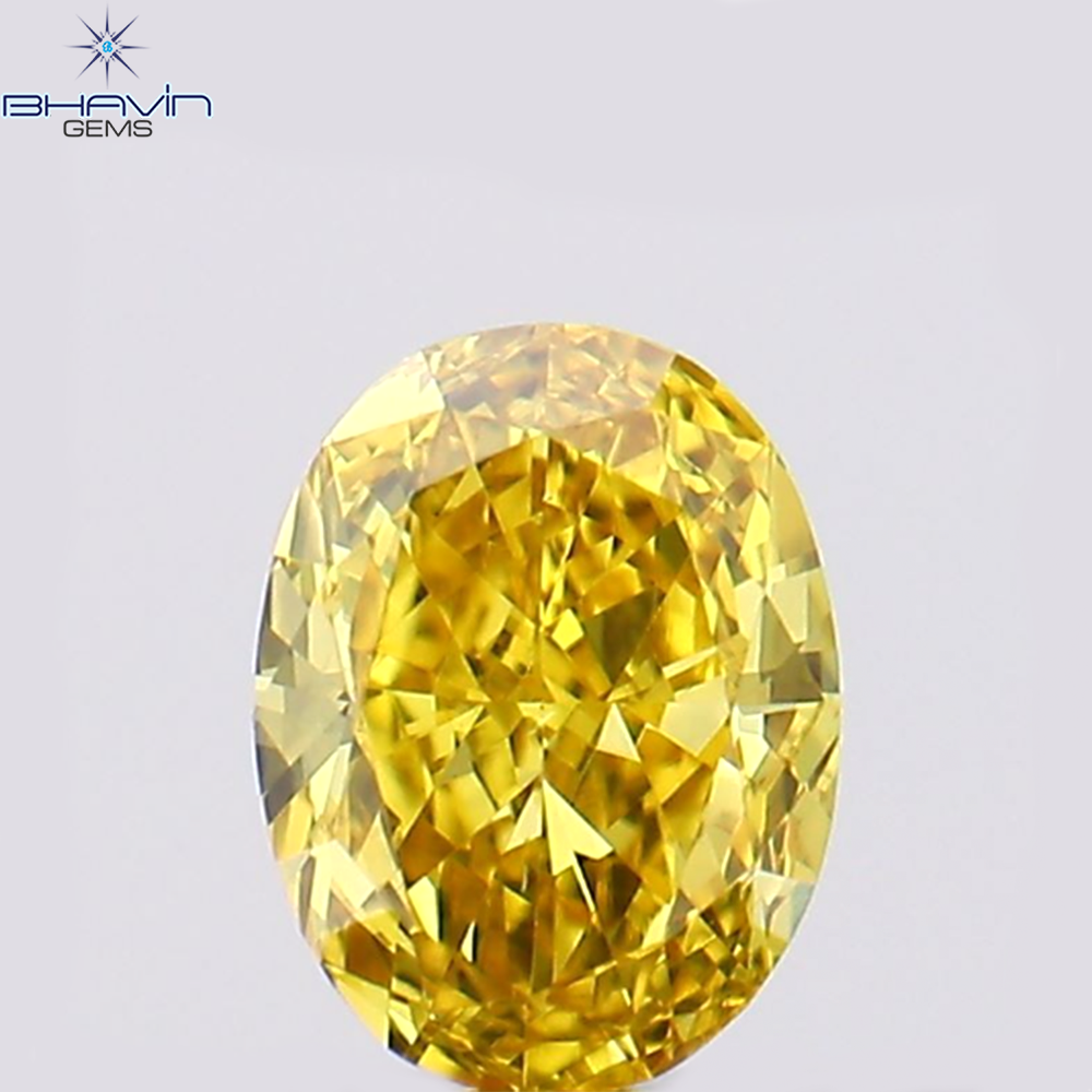 0.20 CT Oval Shape Natural Diamond Yellow Color VS1 Clarity (4.15 MM)