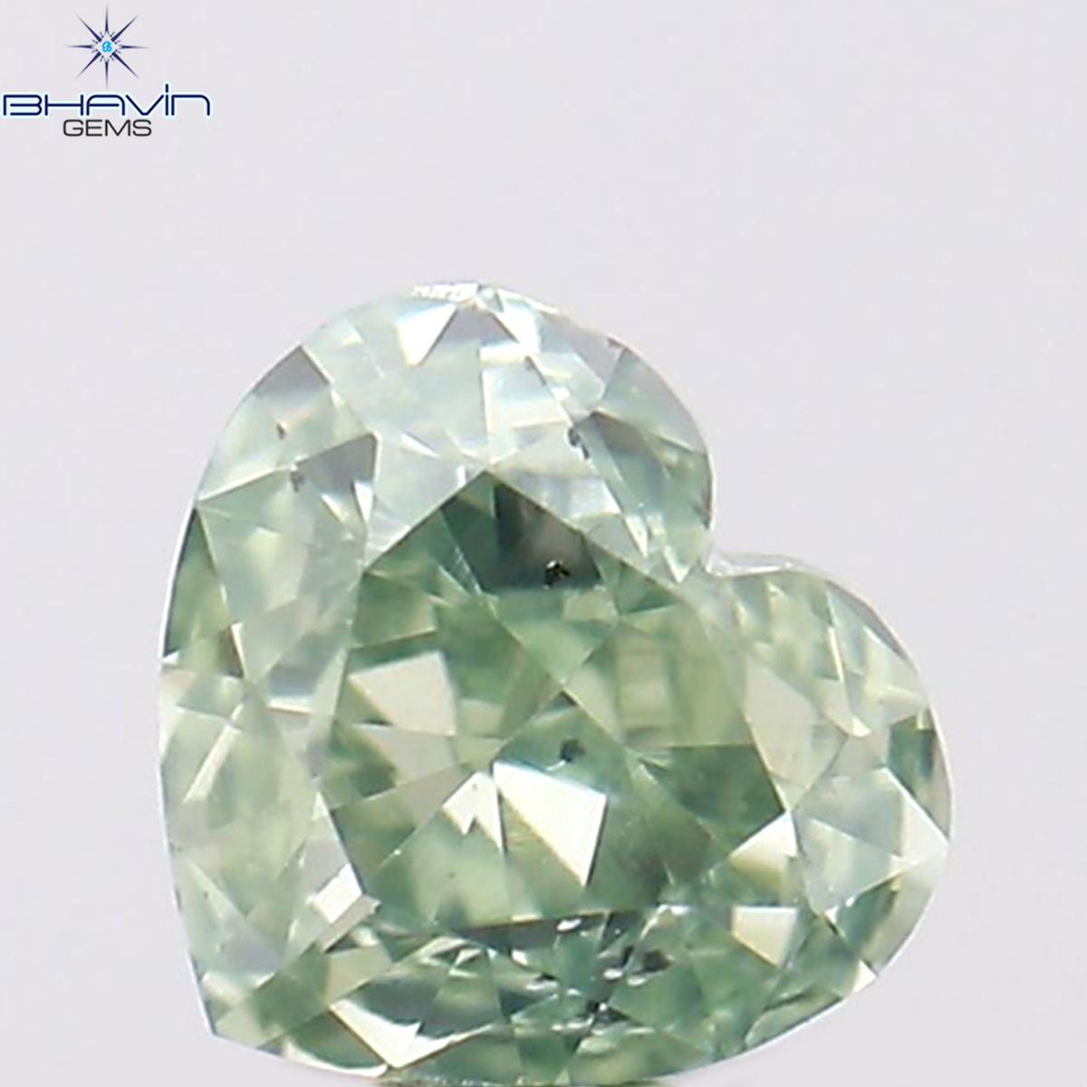 0.16 CT Natural Heart Diamond Enhanced Green Color Clarity SI1 (3.57 MM)
