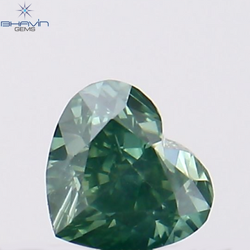 0.15 CT Natural Heart Diamond Enhanced Green Color Clarity VS1 (3.26 MM)