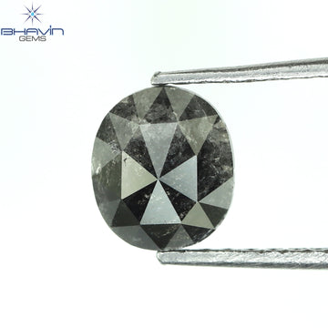 0.80 CT Natural Oval Diamond Salt And Pepper Color Clarity I3 (6.53 MM)