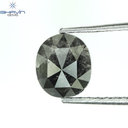 0.80 CT Oval Shape Natural Diamond Salt And Pepper Color I3 Clarity (6.53 MM)