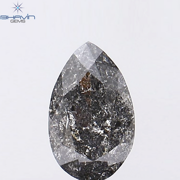0.39 CT ペアシェイプ ナチュラル ルース ダイヤモンド ソルト アンド ペッパー カラー I3 クラリティ (5.27 MM)